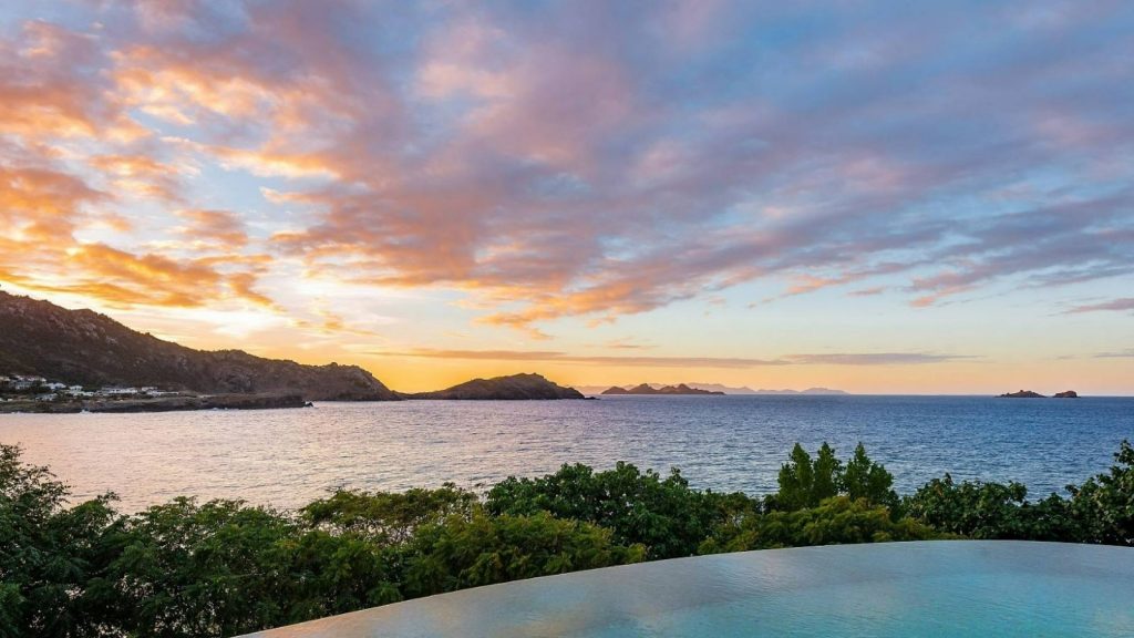 Sunset on St Bart beach